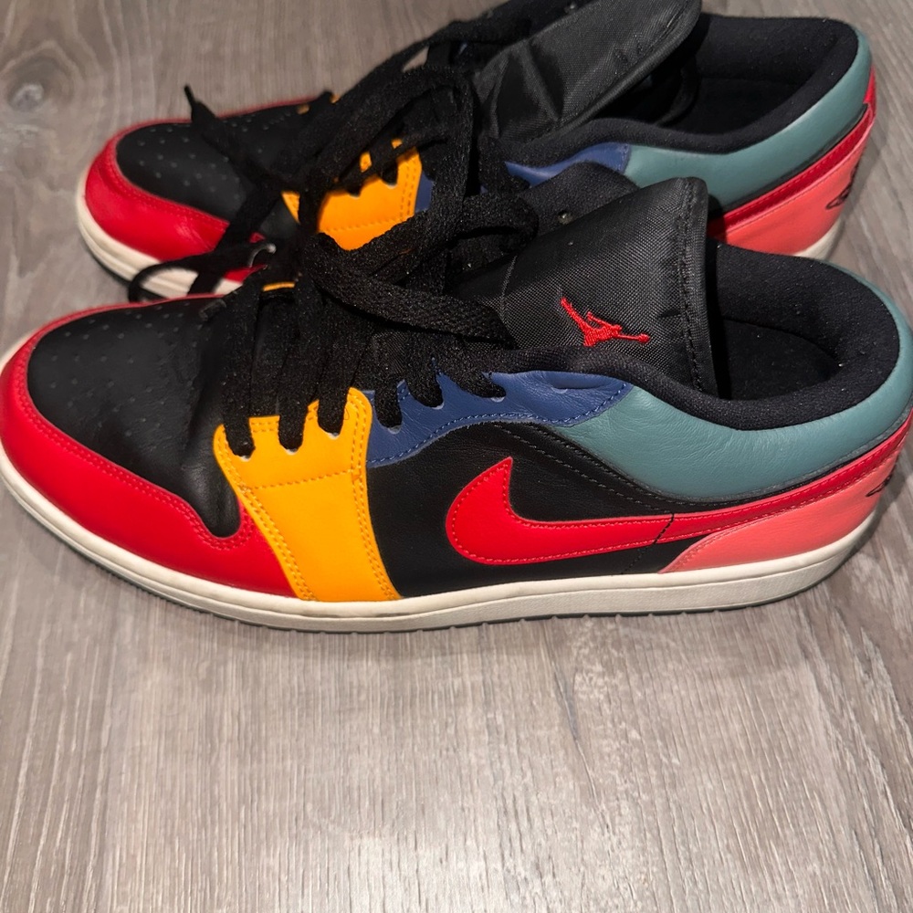 Nike Air Jordan Colorful Athletic Shoes - Red, Yellow, Blue, Black
